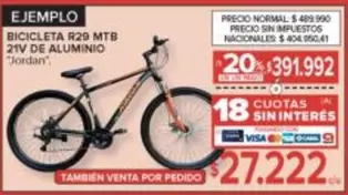 BICICLETA R29 MTB 21V DE ALUMINIO "Jordan"
