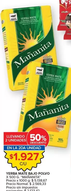 Mañanita - YERBA MATE BAJO POLVO