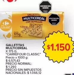 Carrefour - GALLETITAS MULTICEREAL CON SEMILLAS