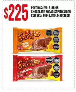 Sapito - CHOCOLATE BOCAD.SAPITO X10GR COD SKU: 14049,1484,1429,3806