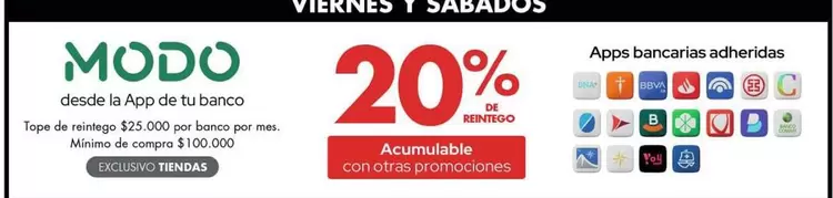 20% de reintegro