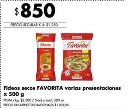 Favorita - Fideos secos
