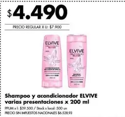 Elvive - Shampoo y acondicionador