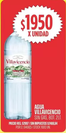 Villavicencio - AGUA SIN GAS