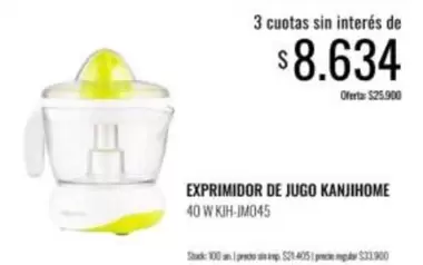 EXPRIMIDOR DE JUGO 40 W KJH-JM045