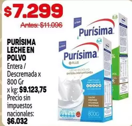 Purísima - LECHE EN POLVO Entera / Descremada