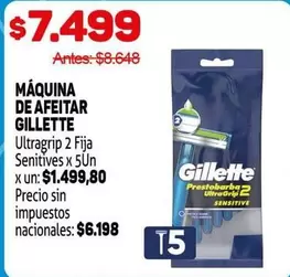 Gillette - MÁQUINA DE AFEITAR Ultragrip 2 Fija Senitviex x 5Un