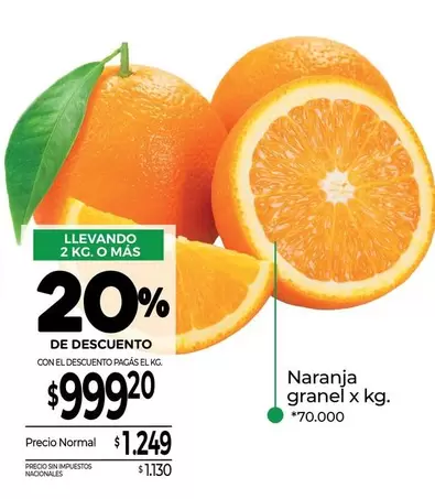 X$ - Naranja granel