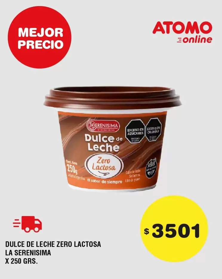 Atomo - Dulce de Leche Zero Lactosa