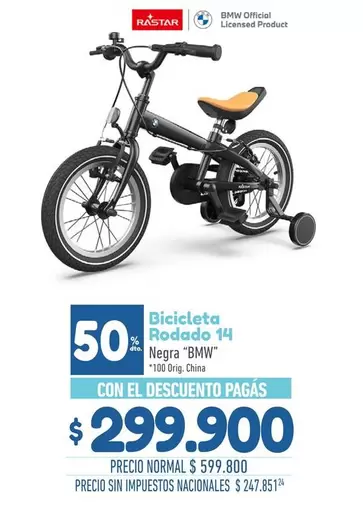 Bicicleta Rodado 14 Negra