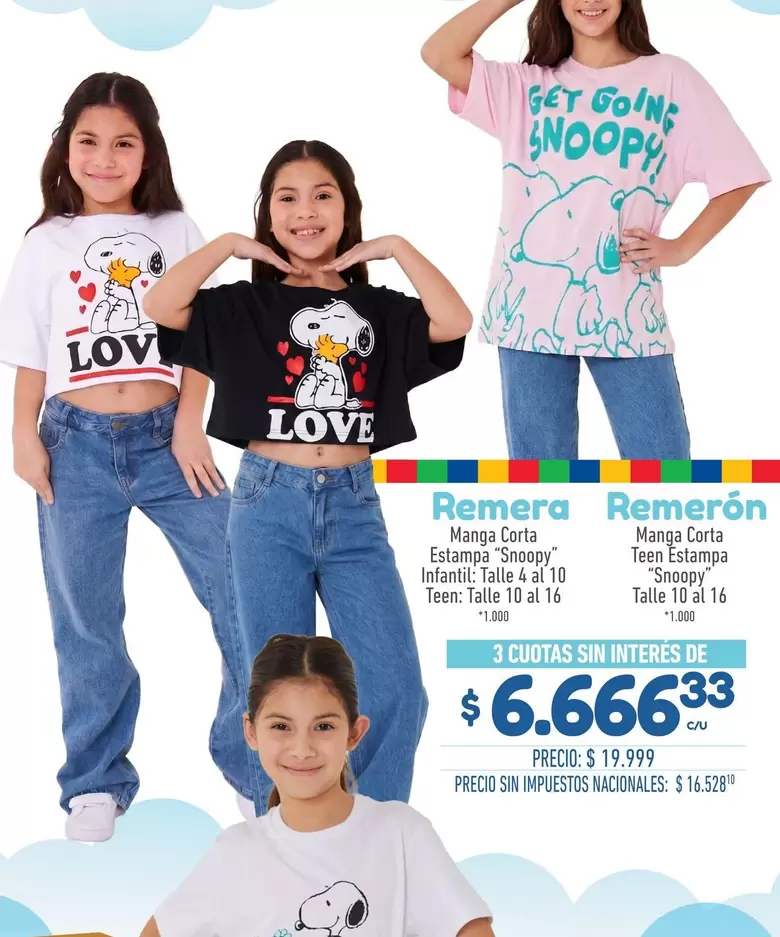 Love - Remera Manga Corta Estampa "Snoopy"