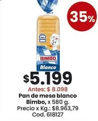 Bimbo - Pan de mesa blanco