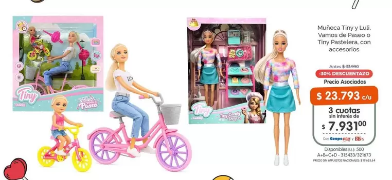Paseo - Muñeca Tiny y Luli. Vamos de a Tiny Pastelería con accesorios