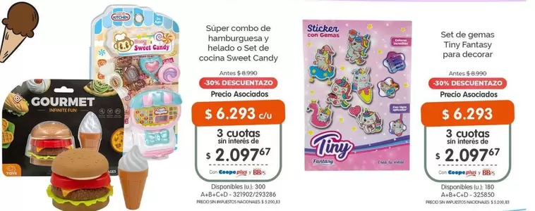 gourmet - Super combo de hamburguesia y helado o Set de cocina Sweet Candy