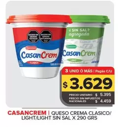 La Serenísima - Casancrem Queso Crema Clasico/Light/Light Sin Sal