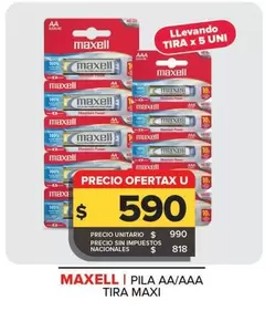 Maxell - Pila AA/AAA Tira Maxi