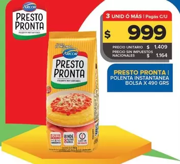 Arcor - Presto Pronta Polenta Instantanea