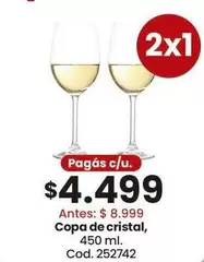 Cristal - Copa de cristal, 450 ml. Cod. 252742
