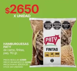 Paty - Hamburguesas Finas