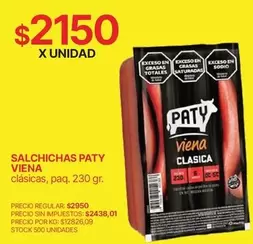 Paty - Salchichas viena clasicas