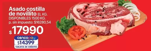 Asado costilla de novillito