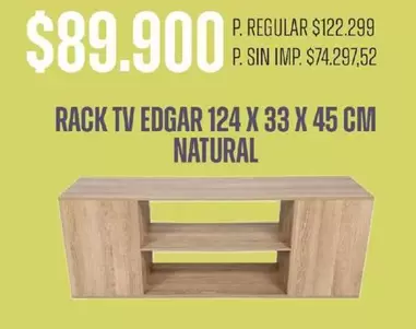 X$ - RACK TV EDGAR 124 X 33 X 45 CM NATURAL