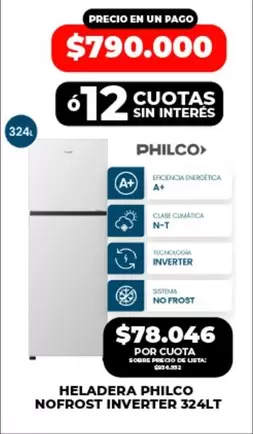 Philco - Heladera No Frost Inverter 324LT