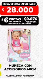 MUÑECA CON ACCESORIOS 40CM