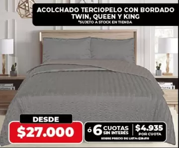 King - ACOLCHADO TERCIOPELO CON BORDADO