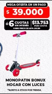 Bonux - MONOPATIN HOGAR CON LUCES