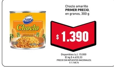 Primer Precio - Choclo amarillo en granos