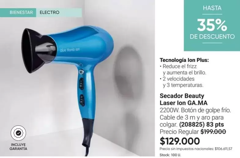 Aro - Secador Beauty Laser Ion GA.MA