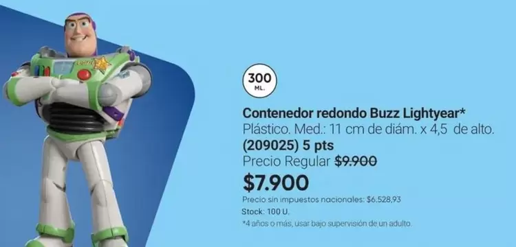Redondo - Contenedor redondo Buzz Lightyear (209025)