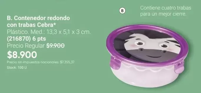 Redondo - Contenedor redondo con trabas (216870)