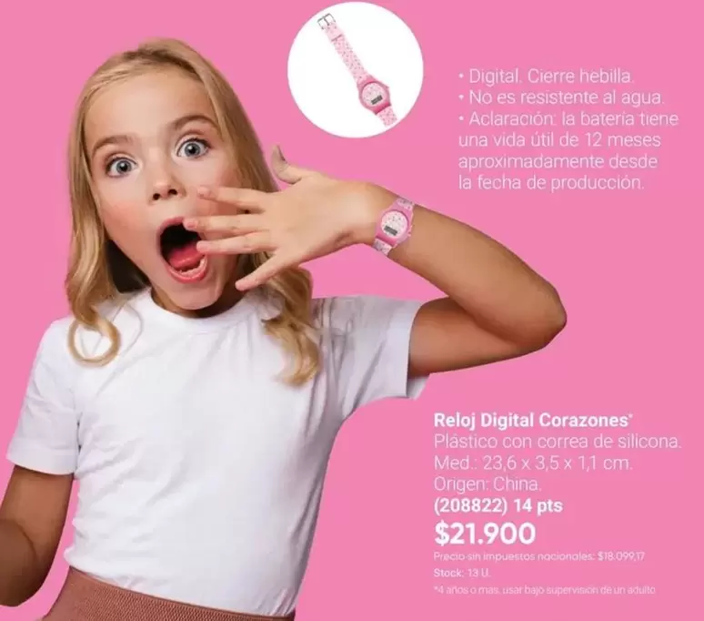 vida - Reloj Digital Corazones (208822)