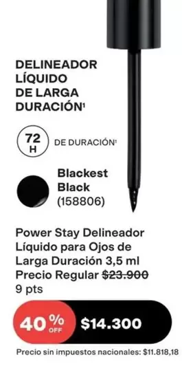 Off - Power Stay Delineador Líquido para Ojos de Larga Duración 3,5 ml