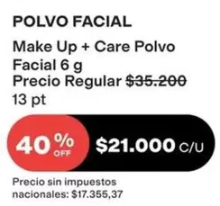 Off - POLVO FACIAL Make Up + Care Polvo Facial