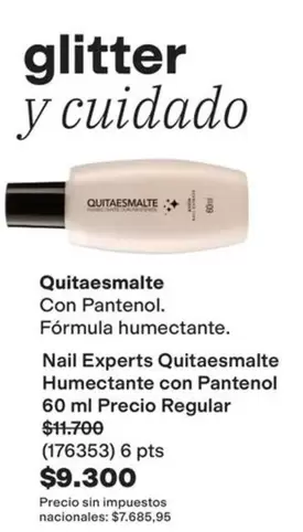 Nail Experts Quitaesmalte Humectante con Pantenol
