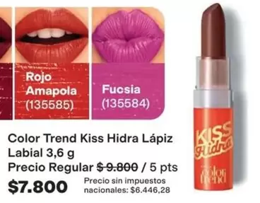 Rojo - Color Trend Kiss Hidra Lápiz Labial