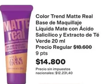 Real - Base de Maquillaje Líquida Mate