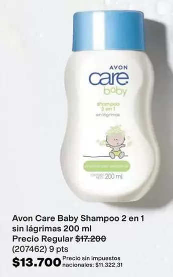 Avon - Care Baby Shampoo 2 en 1 sin lágrimas 200 ml (207462)