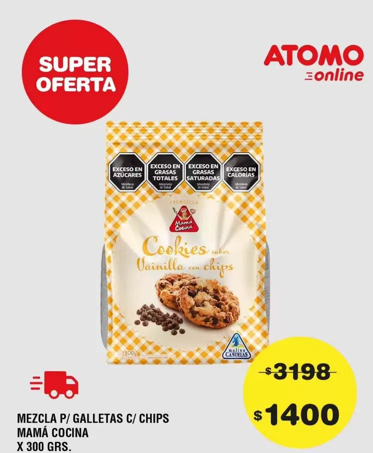 Atomo - MEZCLA P/ GALLETAS C/ CHIPS MAMÁ COCINA