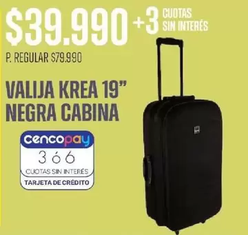krea - VALIJA KREA 19" NEGRA CABINA