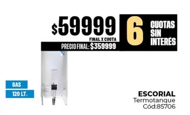 Escorial - Termotanque Cód:85706
