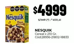 Nesquik - Duo Cereal x 210 Gr. Cód:28936-21802-18833