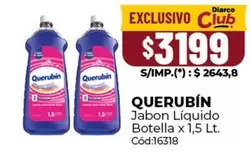 Querubin - Jabón Líquido Botella x 1,5 Lt. Cód:16318