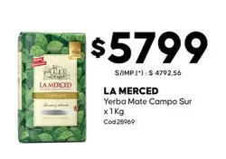La Merced - Yerba Mate Campo Sur x 1 Kg. Cód:28969