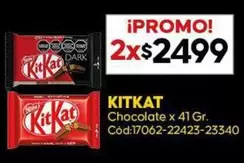 X$ - KITKAT Chocolate x 41 Gr. Cód:17062-22423-23340