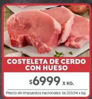X$ - COSTELETA DE CERDO CON HUESO