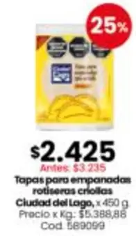 Ciudad del Lago - Tapas para empanadas rotiseras criollas